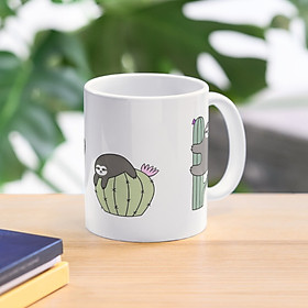 Cốc sứ pha trà coffee sloths cacti 