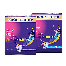 Bộ 2 Băng vệ sinh Diana Super Night 35cm gói 12 miếng