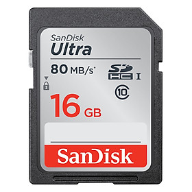 Thẻ Nhớ SDHC SanDisk Ultra 16GB UHS-I - 80MB/s - Hàng Nhập Khẩu