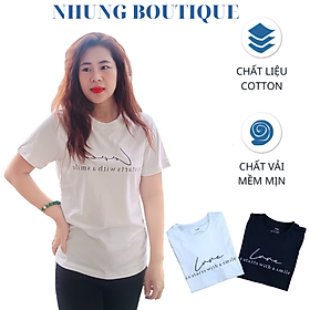 Áo Thun Nữ Đẹp Màu Trắng - Đen, Chất Liệu Thun Cotton Dày Mịn Thoáng Mát, Thấm Hút Mồ Hôi Tốt, Mã LOV001