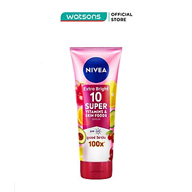 Tinh Chất Dưỡng Thể Nivea Sáng Da Extra Bright 10 Super Vitamin & Skin Foods Serum SPF15 180ml