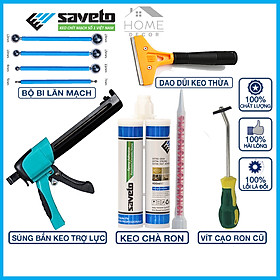 Mua Bộ keo chà ron Saveto 2 thành phần súng trợ lực cao cấp - dùng để thi công keo ron gạch Saveto sàn nhà  nhà tắm  gạch đá ốp lát