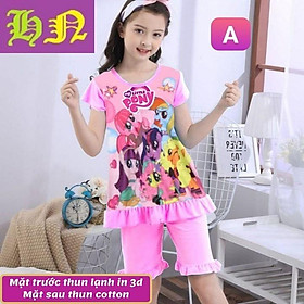 Đồ bộ bé gái lửng tà xòe hình Pony từ 10-42kg - thun cotton - Giặt không vỡ hình- Hương Nhiên