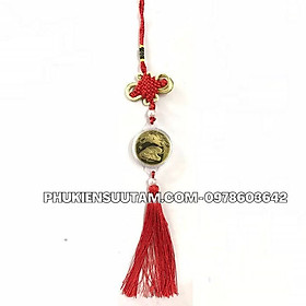 Dây Treo Xu 12 Con Giáp Tuổi Sửu, kích thước: 33cmx4.5cm, màu vàng - SP005842