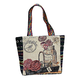 Women Canvas Shoulder Bag Vacation Lightweight Shopping Bag Satchel Casual