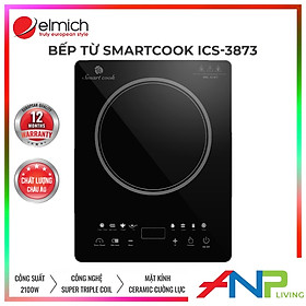 Bếp Từ Đơn Elmich Smartcook ICS-3873 (Công Suất 2100W, Điều Khiển Cảm Ứng, Mặt Kính Ceramic Cường Lực, Chống Sốc Nhiệt) - Hàng Chính Hãng