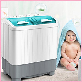 TE0006 Máy giăt mini AUX 6 kg 2 lồng cả giặt và vắt - Máy giặt mini 6kg AUX 2 lồng giặt cao cấp