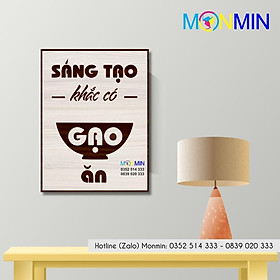 Mua Tranh gỗ slogan tạo động lực Monmin M130 - Sáng tạo khắc có gạo ăn