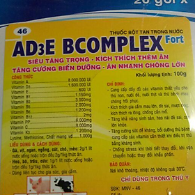 1 gói AD3BCOMPLEX 100G VITAMIN TỔNG HỢP CHO CHIM,VẸT, YẾN PHỤNG