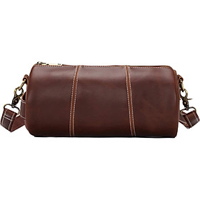 Cylindrical Shoulder Sling Bag Pu Leather Waterproof Casual Crossbody