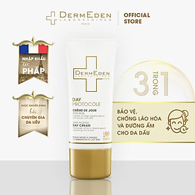 Kem dưỡng da ban ngày cho da dầu DERMEDEN 3 trong 1 chống lão hóa, dưỡng ẩm và chống nắng SPF50 PA+++ 50ML