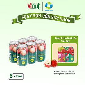 [LỐC 6 LON] Nước ép Chôm Chôm, Nước ép trái cây tươi VINUT. Lon 330ml