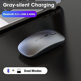 Niye Chuột Không Dây Máy Tính Bluetooth Im Lặng PC Mause Sạc Ergonomic Mouse 2.4Ghz USB Chuột Quang Cho Laptop