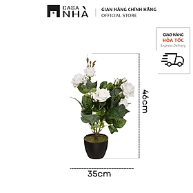 Mua Chậu hoa hồng nhân tạo 46cm - Chậu hoa hồng decor  trang trí nhiều màu - ROSES