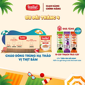 Yến Việt - Cháo đông trùng hạ thảo vị thịt bằm, bổ sung vitamin B, không bột ngọt, chất bảo quản thùng 30 gói x 50g