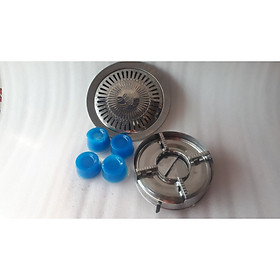 Mua Bếp Cồn Cao Cấp có chắn gió kèm 4 hộp cồn thạch 125g và vĩ nưỡng tách mỡ tròn đa năng