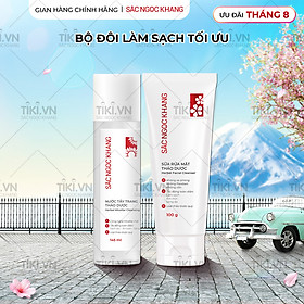 Bộ đôi làm sạch sâu cho da Sắc Ngọc Khang: Nước tẩy trang 145ml + Sữa rửa mặt 100g