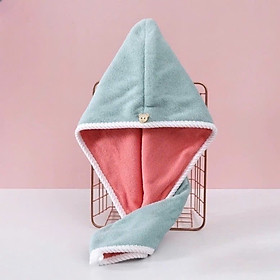 Mua Khăn ủ tóc - Khăn quấn tóc gội đầu cao cấp  vải cotton mềm mại mũ chuyên dụng cho salon  siêu thấm nước Cicico B192