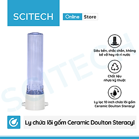 Ly lõi gốm Ceramic Doulton Steracyl 10 inch kèm 2 co nối (Không bao gồm lõi gốm, vòi, bộ cấp nước đầu nguồn) - Hàng chính hãng