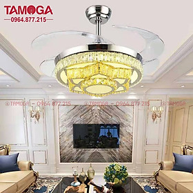 Đèn quạt trần TAMOGA trang trí 7388 Động cơ 6 số + Tặng kèm điều khiển từ