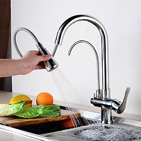 Mua Vòi rửa bát 3 đường nước rút dây