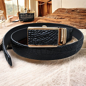 Thắt Lưng Nam Da Cá Sấu thật. Da Bông Hông Cá Sấu Rất Đẹp Và Mềm. Kích Thước Chuẩn 3.5x120cm Rất Dễ Sử Dụng