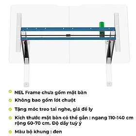 Bàn tăng giảm nâng hạ chiều cao thông minh công thái học iCockpit 1460, nâng hạ 80 kg, tặng móc treo tai nghe, giá để ly nước, thảm lót chuột