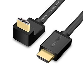 Cáp tín hiệu HDMI bẻ xuống góc vuông 90 độ dài 2m màu đen UGREEN 10173Hd103 hàng chính hãng