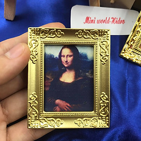 (Nhiều mẫu)Mô hình tranh mini nàng Mona Lisa trang trí nhà búp bê tỉ lệ 1/6