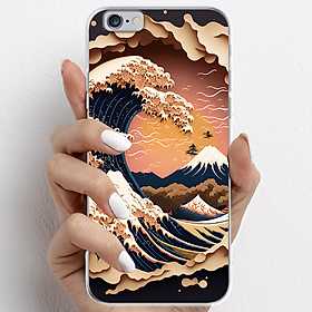 Ốp lưng cho iPhone 6, iPhone 6 Plus nhựa TPU mẫu Sóng biển