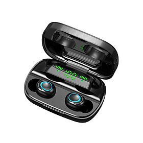 Tai nghe S11 Bluetooth 5.0 TWS Tai nghe không dây đích thực có mic, âm thanh rõ nét-Màu đen-Size Màn hình kỹ thuật số