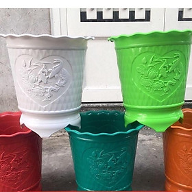 Combo 2 Chậu 3 Chân Cao, Chậu Hoa Mai Để Bàn, Chậu Cảnh Hình Cá Sen - Trang Trí Văn phòng + Tặng Đĩa Lót (3 Size)