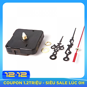 Bộ máy đồng hồ treo tường kim trôi và 3 cây kim kèm theo ốc vít