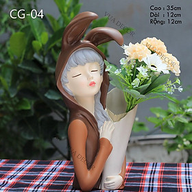 Mua Green House - Lọ Hoa Hình Cô Gái  Bình Hoa Decor Trang Trí cắm hoa khô để bàn