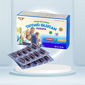TĂNG ĐỀ KHÁNG THYMO GLUCAN EUZOFA , hộp 30 viên – Hỗ Trợ Giúp Bổ Sung Thymomodulin, L-Lysine, Kẽm Và Vitamin Cho Cơ Thể