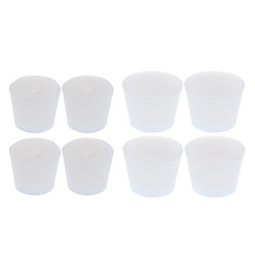 Pack of 8 Clear Glass Silicone Stopper Plug Bung Cap -resistant Airlock