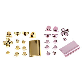 2 Kit Chrome Plating Buttons And Touchpad for  Controller Pink+Golden