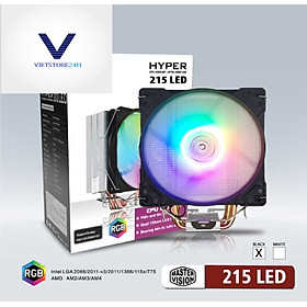 Quạt tản nhiệt VSP Fan Hyper LED 215 (Tản 4U, kích thước 12cm, màu Đen và Trắng) - Hàng chính hãng