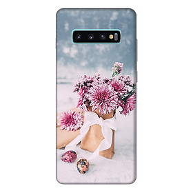 Ốp lưng điện thoại Samsung S10 Plus hình Chậu hoa Cúc Trắng