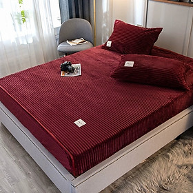Bộ ga nỉ nhung tăm A cao cấp – tặng kèm 2 vỏ gối 50x70cm cùng loại