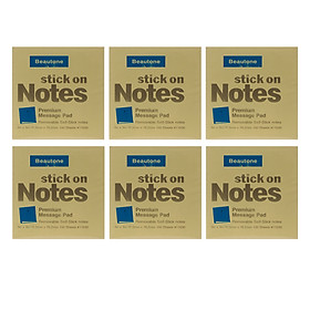 Nơi bán Lốc 6 Xấp Giấy Note Beautone (76.2 x 76.2 mm) - Vàng - Giá Từ -1đ