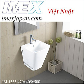 Mua Chậu lavabo treo tường liền khối men sứ phủ nano cao cấp chống bám bẩn IMEX IM 1335