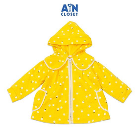 Áo khoác có cón họa tiết Lưu Ly Trắng nền vàng thun cotton. - AICDBGYIJGGZ - AIN Closet
