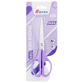 Kéo Văn Phòng 167 mm - Bitex SC04 - Màu Tím