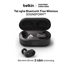 Mua Tai Nghe Bluetooth True Wireless SOUNDFORM BELKIN Chất Âm Tốt  Chống Ồn Thụ Động  Bluetooth 5.0  IPX5 AUC001btBK - Hàng Chính Hãng