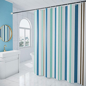 Rèm Nhà Tắm, Phòng Tắm Không Thấm Nước Vải Polyester, Họa Tiết Vạch Sọc (2x2.6m)