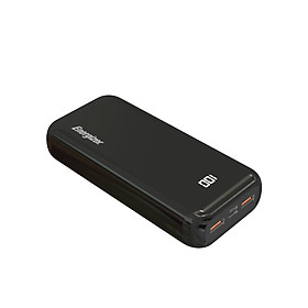 Sạc dự phòng Energizer 20.000 mAh/3.7V Li-Polymer - UE20011C -Tích hợp 2 cổng USB output & 2 cổng input - Hàng Chính Hãng - Đen
