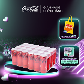 Thùng 24 Lon Nước Giải Khát Không Đường Coca-Cola Zero 320ml/lon Sale 4.4