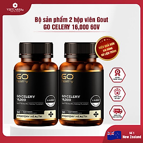 Bộ sản phẩm 2 hộp viên gout nhập khẩu chính hãng GO CELERY 16000mg (60 viên) giúp giảm các triệu chứng bệnh gút: giảm uric acid, làm giảm triệu chứng sưng đau do gut