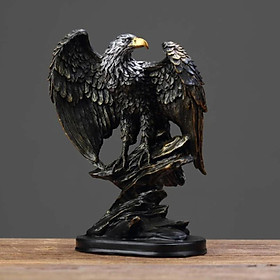 Nordic Resin Art Eagle Perched on Tree Sculpture Animal Ornament Figurine Statue Photo Props Office Living Room Desktop Artwork
